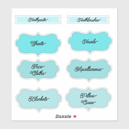 Étiquettes d'organisation de la maison (Feuille)