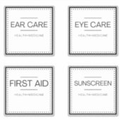 Étiquettes d'organisation moderne pour bain (Devant)