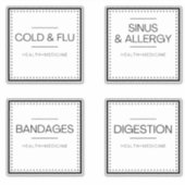 Étiquettes d'organisation moderne pour bain (Devant)