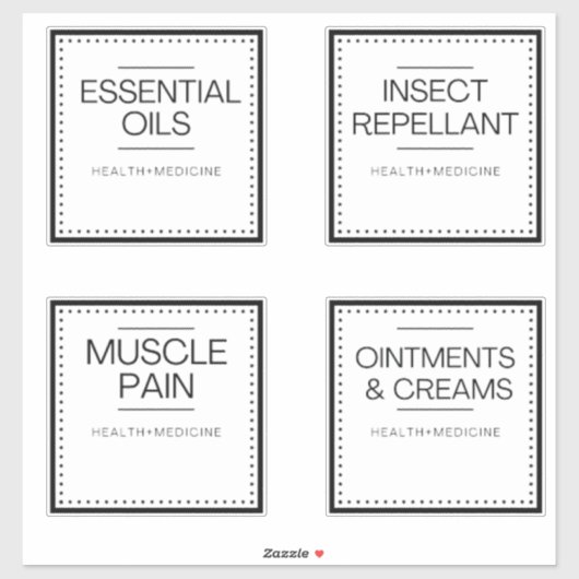 Étiquettes d'organisation moderne pour bain (Feuille)