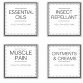 Étiquettes d'organisation moderne pour bain (Devant)