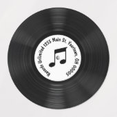 Étiquettes Dossier Vinyle Noir Avec Titre De Chanson (Design 2)