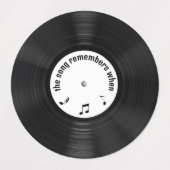 Étiquettes Dossier Vinyle Noir Avec Titre De Chanson (Design 2)