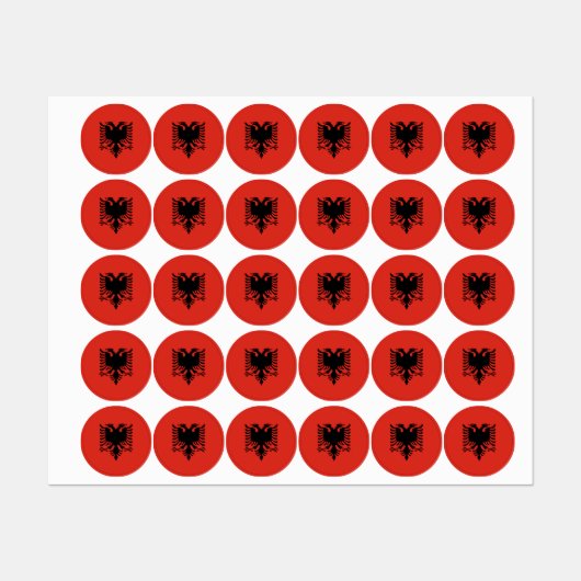 Étiquettes Drapeau albanais (Feuille)