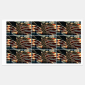 Étiquettes Drapeau américain Bald Eagle (Feuille)