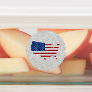 Étiquettes Drapeau américain étoiles et bandes 4 juillet Pail