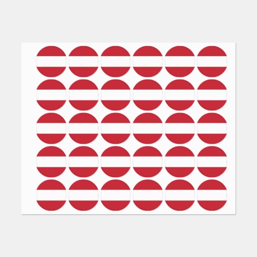 Étiquettes Drapeau autrichien (Feuille)