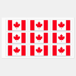 Étiquettes Drapeau canadien. CANADA.