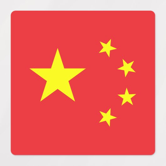 Étiquettes Drapeau chinois (Design 2)