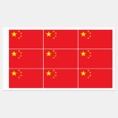 Étiquettes Drapeau chinois (Feuille)