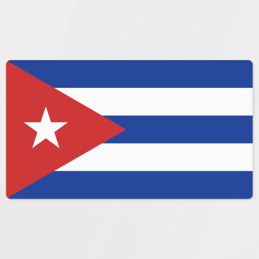 Étiquettes Drapeau Cuba (Design 2)