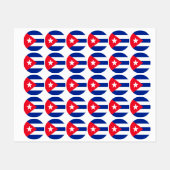 Étiquettes Drapeau Cuba (Feuille)