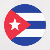 Étiquettes Drapeau Cuba (Design 2)