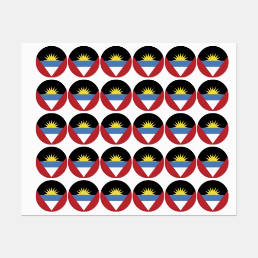 Étiquettes Drapeau d'Antigua-et-Barbuda (Feuille)