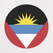 Étiquettes Drapeau d'Antigua-et-Barbuda (Design 1)