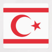 Étiquettes Drapeau de Chypre du Nord (Design 1)