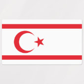 Étiquettes Drapeau de Chypre du Nord (Design 1)