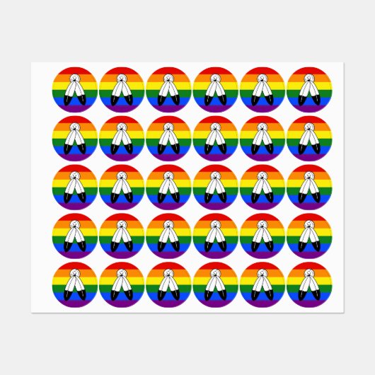 Étiquettes Drapeau de fierté bispirituel de SlipperyJoe's sym (Feuille)