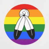Étiquettes Drapeau de fierté bispirituel de SlipperyJoe's sym (Design 1)
