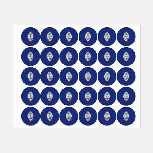 Étiquettes Drapeau de Guam (Feuille)
