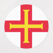 Étiquettes Drapeau de Guernesey (Design 2)