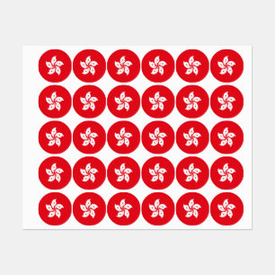 Étiquettes Drapeau de Hong Kong