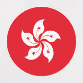Étiquettes Drapeau de Hong Kong (Design 1)