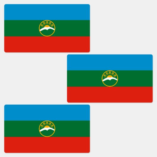 Étiquettes Drapeau de Karachay Cherkessie (Groupe)
