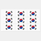 Étiquettes Drapeau de la Corée du Sud (Feuille)