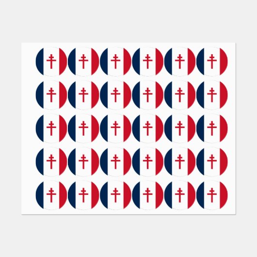 Étiquettes Drapeau de la France libre (Feuille)