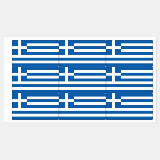Étiquettes Drapeau de la Grèce (Feuille)
