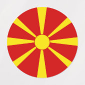 Étiquettes Drapeau de la Macédoine du Nord (Design 2)