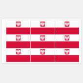 Étiquettes Drapeau de la Pologne (Feuille)