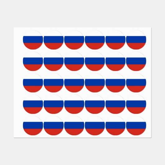 Étiquettes Drapeau de la Russie (Feuille)