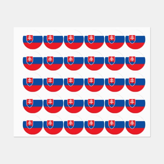 Étiquettes Drapeau de la Slovaquie (Feuille)