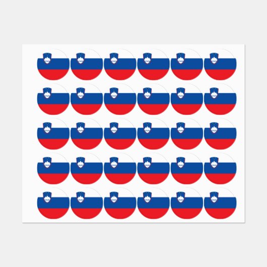 Étiquettes Drapeau de la Slovénie (Feuille)