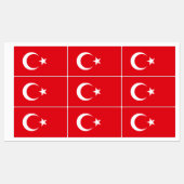 Étiquettes Drapeau de la Turquie (Feuille)