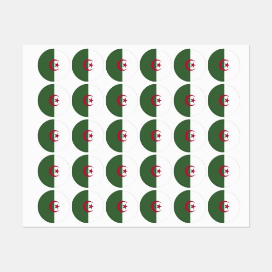 Étiquettes Drapeau de l'Algérie (Feuille)