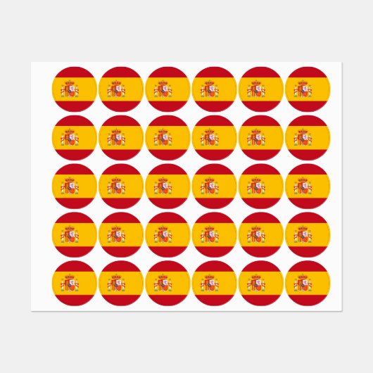 Étiquettes Drapeau de l'Espagne (Feuille)