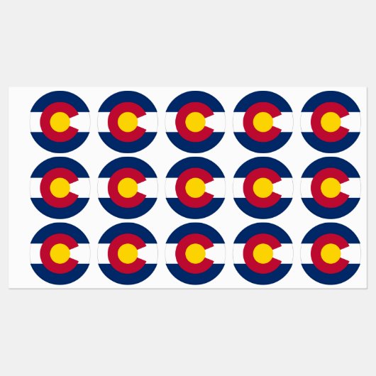 Étiquettes Drapeau de l'État du Colorado (Feuille)