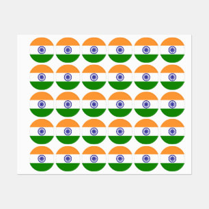 Étiquettes Drapeau de l'Inde
