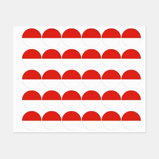 Étiquettes Drapeau de l'Indonésie (Feuille)
