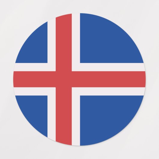 Étiquettes Drapeau de l'Islande (Design 2)