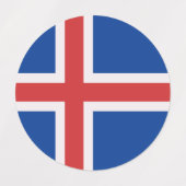 Étiquettes Drapeau de l'Islande (Design 1)