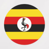 Étiquettes Drapeau de l'Ouganda (Design 1)