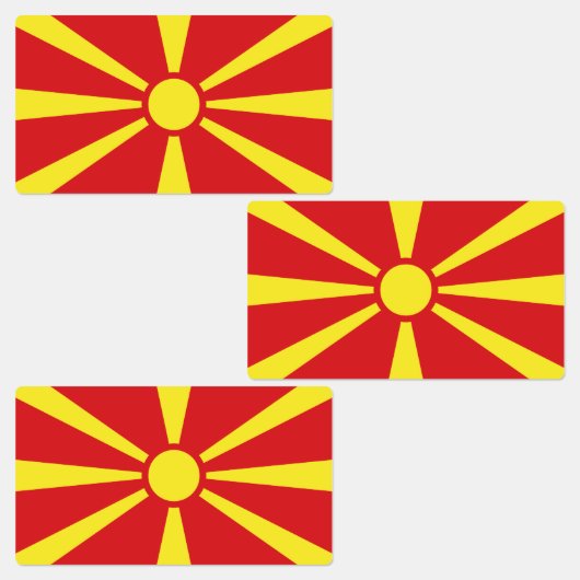 Étiquettes Drapeau de Macédoine du Nord (Groupe)