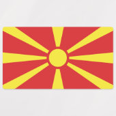 Étiquettes Drapeau de Macédoine du Nord (Design 1)