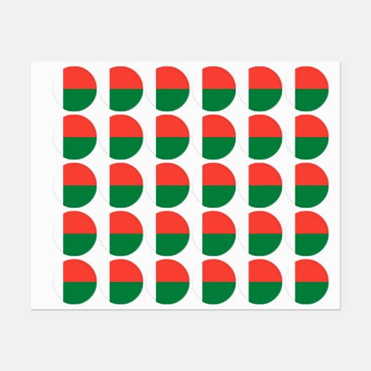 Étiquettes Drapeau de Madagascar (Feuille)