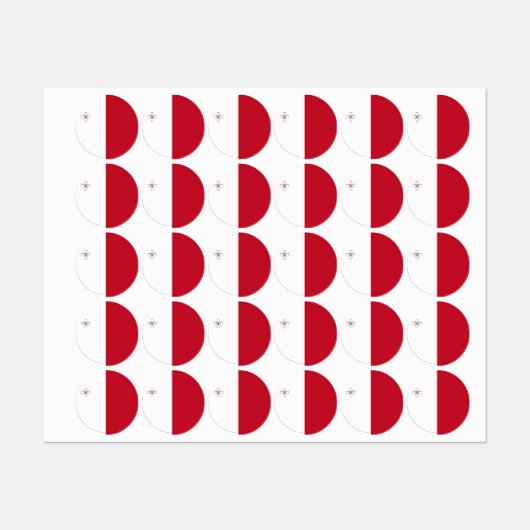 Étiquettes Drapeau de Malte (Feuille)