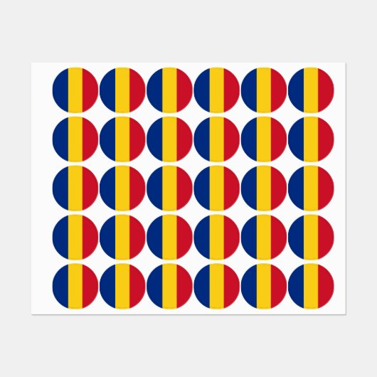 Étiquettes Drapeau de Roumanie (Feuille)